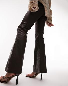冬装topshop jamie, Topshop | Topshop coated Jamie flare jeans in brown商品图片 