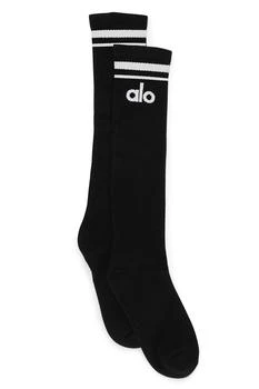 Alo | Women's Knee-High Throwback Sock - Black/White 