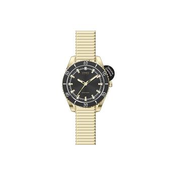 American Exchange | Women's Genuine Diamond Black Dial and Gold-Tone Expansion Metal Bracelet Analog Watch 34mm商品图片,3折