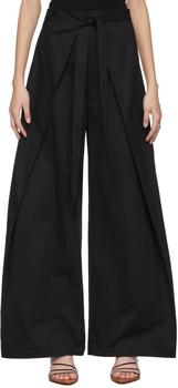 ROSETTA GETTY, ROSETTA GETTY | Black Wide Leg Apron Trousers商品图片 额外8.5折, 独家减免邮费, 额外八五折