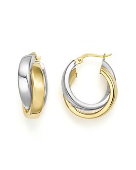 商品Bloomingdale's | 14K Yellow and White Gold Bold Dual Hoop Earrings - 100% Exclusive,商家Bloomingdale's,价格¥14613图片