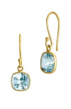 推荐18k Gold Plated Blue Topaz 2.50 carat french wire earrings商品