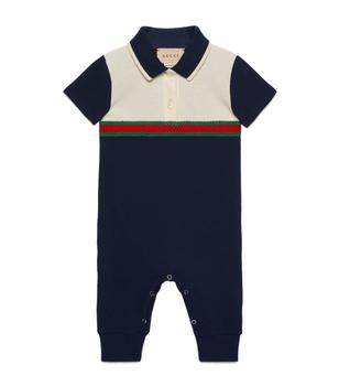 Gucci | Cotton Striped Playsuit (0-18 Months)商品图片,