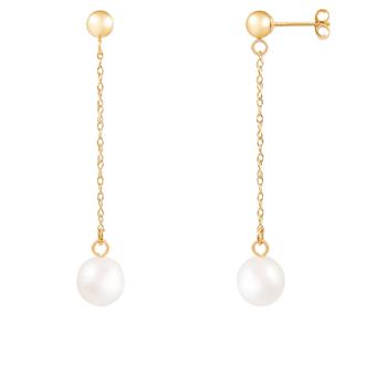 Splendid Pearls | 14k Yellow Gold 7-7.5mm Pearl Earrings商品图片,