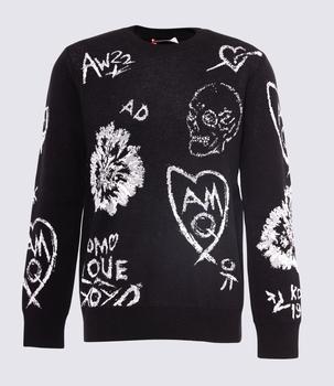 Alexander McQueen | BLACK WOOL BLEND JUMPER商品图片,7.4折