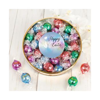 商品Just Candy | Easter Candy Gift Tin with Chocolate Lindor Truffles by Lindt Large Plastic Tin with Sticker - Tulips - By Just Candy,商家Macy's,价格¥237图片