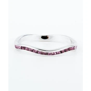 Macy's | Crystal Birthstone Stackable ring in Sterling Silver,商家Macy's,价格¥184