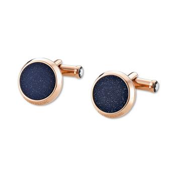 商品MontBlanc | Meisterstück Rose Gold PVD & Blue Stone Cuff Links,商家Macy's,价格¥2397图片