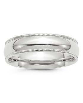 商品Bloomingdale's | Men's 6mm Milgrain Comfort Fit Band in 14K White Gold - 100% Exclusive,商家Bloomingdale's,价格¥5381图片