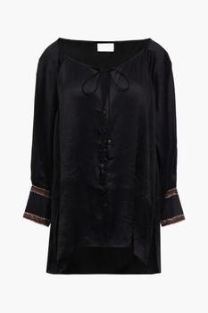 Camilla是什么牌子, Camilla | Crystal-embellished silk-crepon top商品图片 4.9折