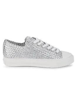 Stuart Weitzman | Wova Metallic Woven Leather Sneakers商品图片,2.6折×额外7.5折, 额外七五折