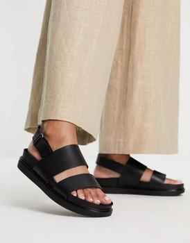 商品Vagabond | Vagabond Erin flat sandals in black leather,商家ASOS,价格¥715图片
