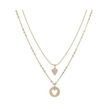 Unwritten | Cubic Zirconia Mini Heart and Heart Coin Pendant Necklace Set, 2 Pieces商品图片,6折×额外8.5折, 额外八五折