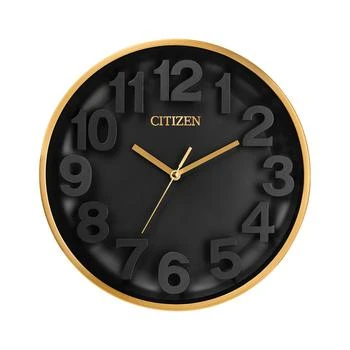 Citizen | Gallery Gold-Tone & Black Wall Clock,商家Macy's,价格¥678