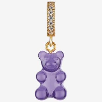 Crystal Haze | Crystal Haze Women's Jelly Nostalgia Bear Pave Pendant - Plum商品图片,额外6.8折, 额外六八折