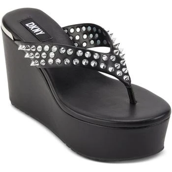 DKNY | DKNY Womens Tina Faux Leather Flip-Flops Platform Sandals 1.8折