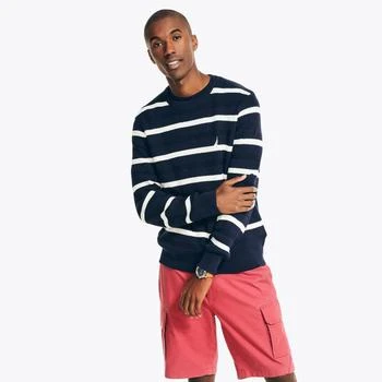 Nautica | Nautica Mens Navtech Textured Striped Crewneck Sweater 3.1折