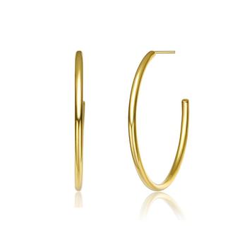 商品14K Gold Plated Large Open Hoop Earrings图片