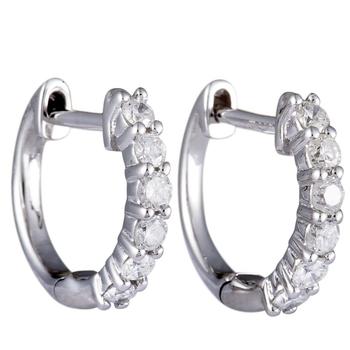 商品LB Exclusive | 14K White Gold 0.50 ct Diamond Huggie Hoop Earrings,商家Jomashop,价格¥4542图片