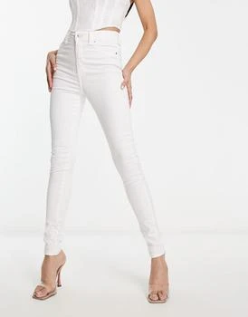 推荐ASOS DESIGN push up skinny jeans in white - WHITE商品