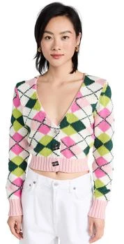 Ganni | GANNI Graphic Cotton V-neck Cardigan,商家Shopbop,价格¥982