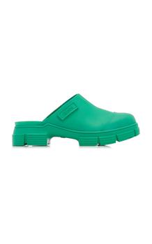 推荐Ganni - Women's Rubber City Mules - Green - Moda Operandi商品