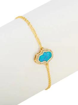 推荐Goldplated Sterling Silver, Blue Opal, & Crystal Chain Pendant Necklace商品