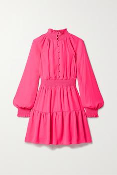 Alice + Olivia | Lavinia 皱褶装饰双绉迷你连衣裙  - US0商品图片,5.5折, 独家减免邮费