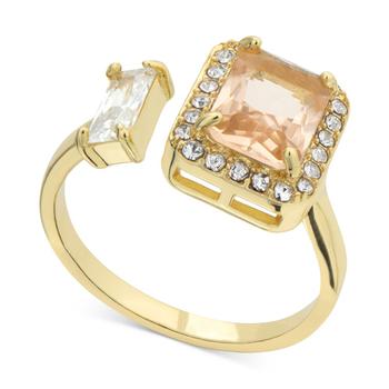 商品Gold-Tone Mixed Crystal Halo Cuff Ring, Created for Macy's图片