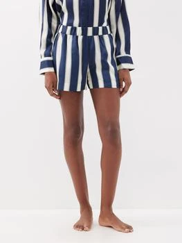 推荐London striped silk pyjama shorts商品