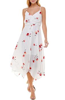 ROW A, ROW A | Floral Handkerchief Hem Sleeveless Dress商品图片 