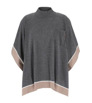 brunello cucinelli jacket, Brunello Cucinelli | Brunello Cucinelli Turtleneck Knitted Cape Jacket商品图片 7.6折起