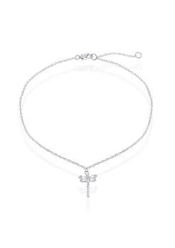 小银瓶, simona | Lab Created Sterling Silver Small Dragonfly Anklet商品图片 