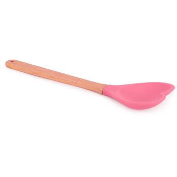 商品Love heart shape silicone spoon in bright pink图片