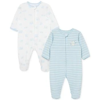 Little Me | Baby Boys Wonder Cotton Long Sleeve Footed Coveralls, Pack of 2 6折