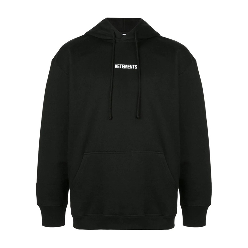 Vetements | VETEMENTS 男士黑色连帽卫衣黑色字母徽标细节 UAH20TR725-BLACK商品图片,独家减免邮费