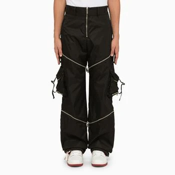 推荐Black cargo trousers with zip商品