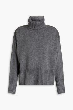 N.PEAL | Bead-embellished mélange cashmere turtleneck sweater商品图片,6.5折