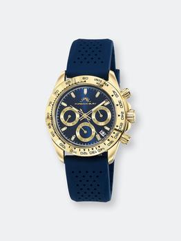 推荐Alexis Sport Women's Gold Tone and Blue Silicone Strap Watch 37MM商品