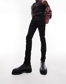 Topman | Topman stretch skinny jeans in black商品图片,
