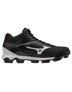 商品Mizuno | Mens Select Nine Tpu Mid Molded Baseball Cleat in Black/White,商家Premium Outlets,价格¥387图片