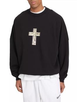送料・関税無料◆Willy Chavarria クロス スウェットシャツ Willy Chavarria Hooligan Cotton Oversized Sweatshirt