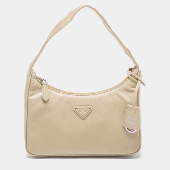 Prada | Prada Beige Nylon Mini Re-Edition 2000 Shoulder Bag商品图片,9.7折