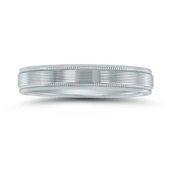 SSELECTS | Men's 10K White Gold 4Mm Wedding Band With Ribbed Milgrain Center,商家Premium Outlets,价格¥2562