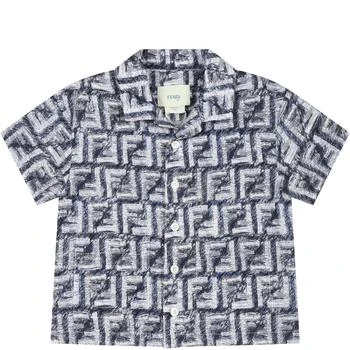 Fendi | Blue Shirt For Baby Boy With Iconic Ff,商家Italist,价格¥3806