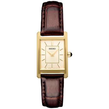 商品Seiko | Women's Essentials Brown Leather Strap Watch 19mm,商家Macy's,价格¥1177图片