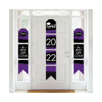 商品Big Dot of Happiness | Purple Grad - Best is Yet to Come - Hanging Vertical Paper Door Banners - 2022 Grad Party Wall Decor Kit- Indoor Door Decor,商家Macy's,价格¥149图片