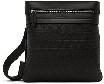 菲拉格慕包单肩包, Salvatore Ferragamo | Black Gancini Messenger Bag商品图片 额外8.5折, 额外八五折