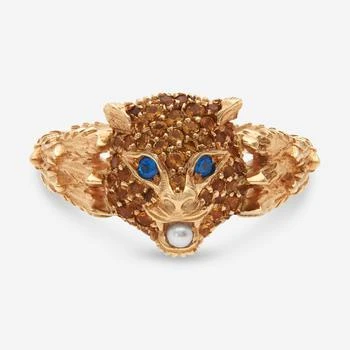 Gucci | Gucci Le Marche Des Merveilles 18K Yellow Gold, Mother of Pearl and Yellow Citrine Statement Ring Sz. 6.25 YBC459209004013,商家Shopworn,价格¥11943