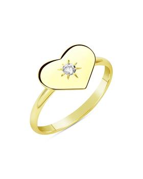 商品Meira T | 14K Yellow Gold Heart & Diamond Ring,商家Bloomingdale's,价格¥3041图片
